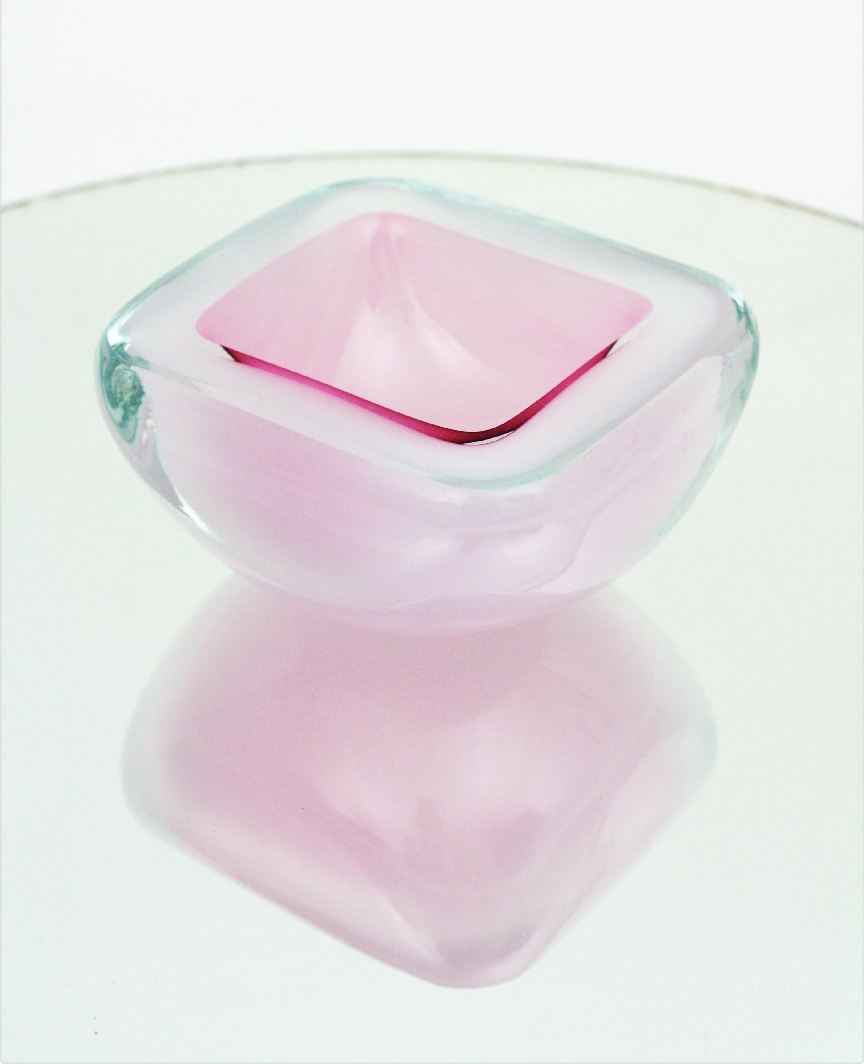 pink glass bowl
