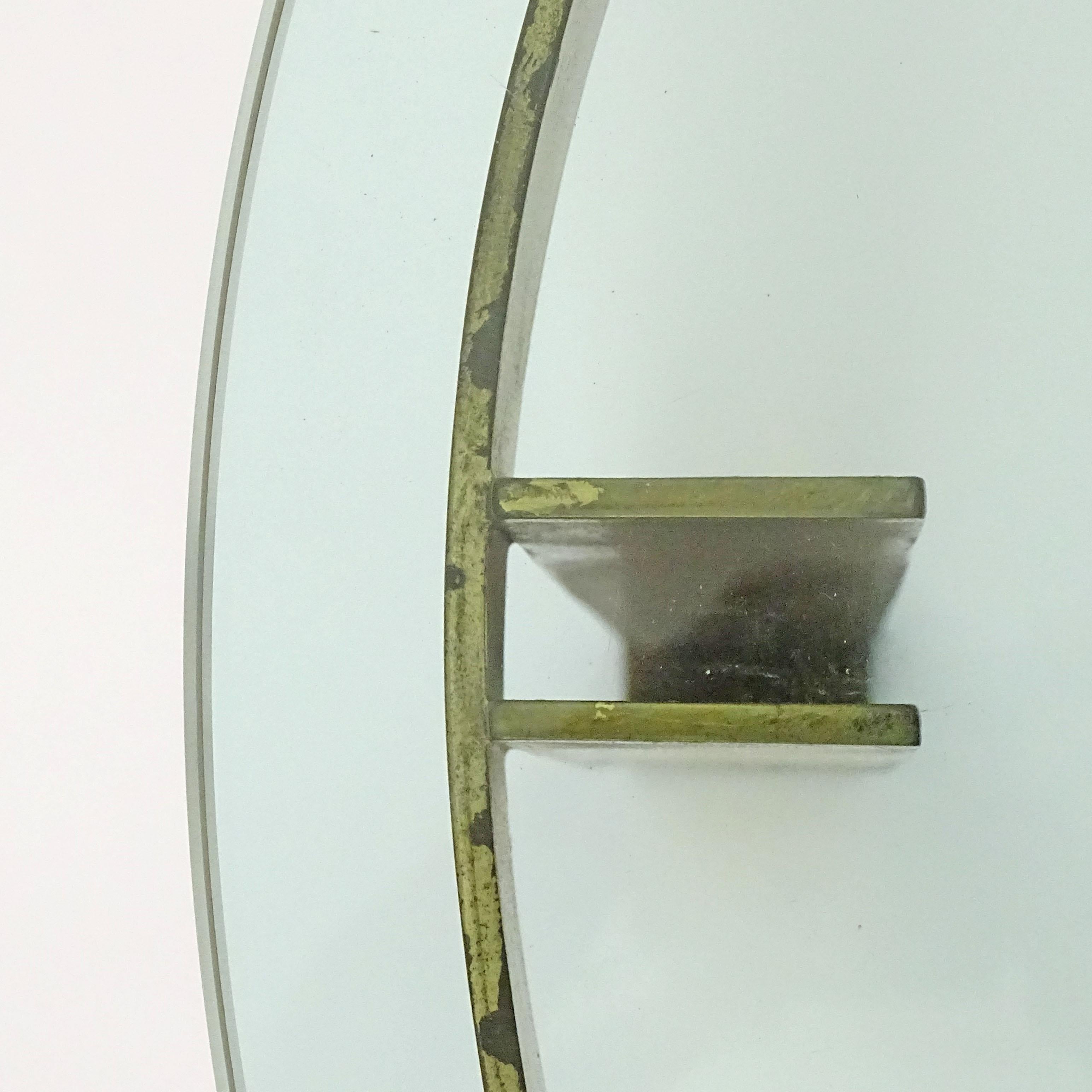 Table basse architecturale italienne des années 1950 en laiton et verre épais en vente 1