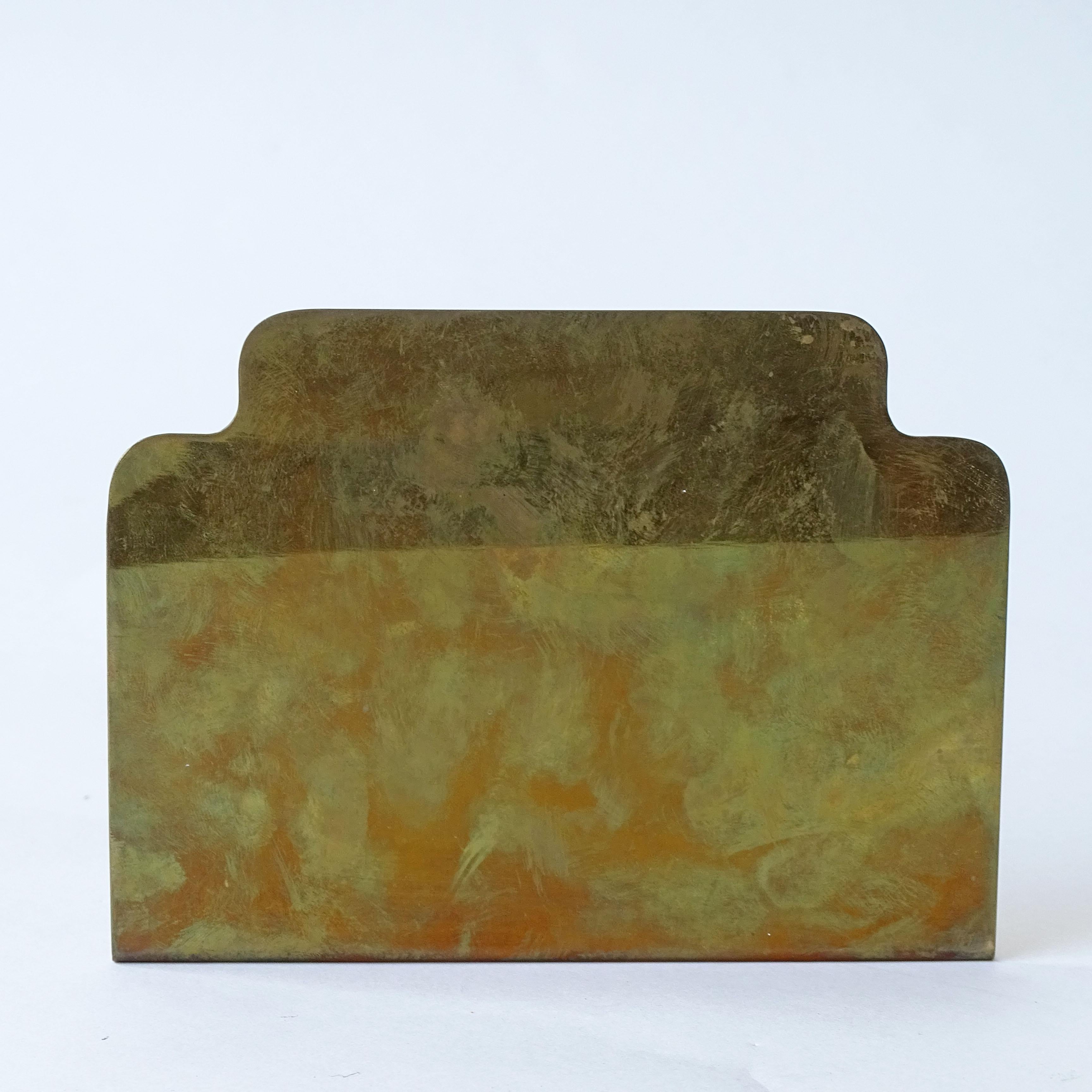 Italian 1950s Architectural Brass Bookends In Good Condition For Sale In Milan, IT