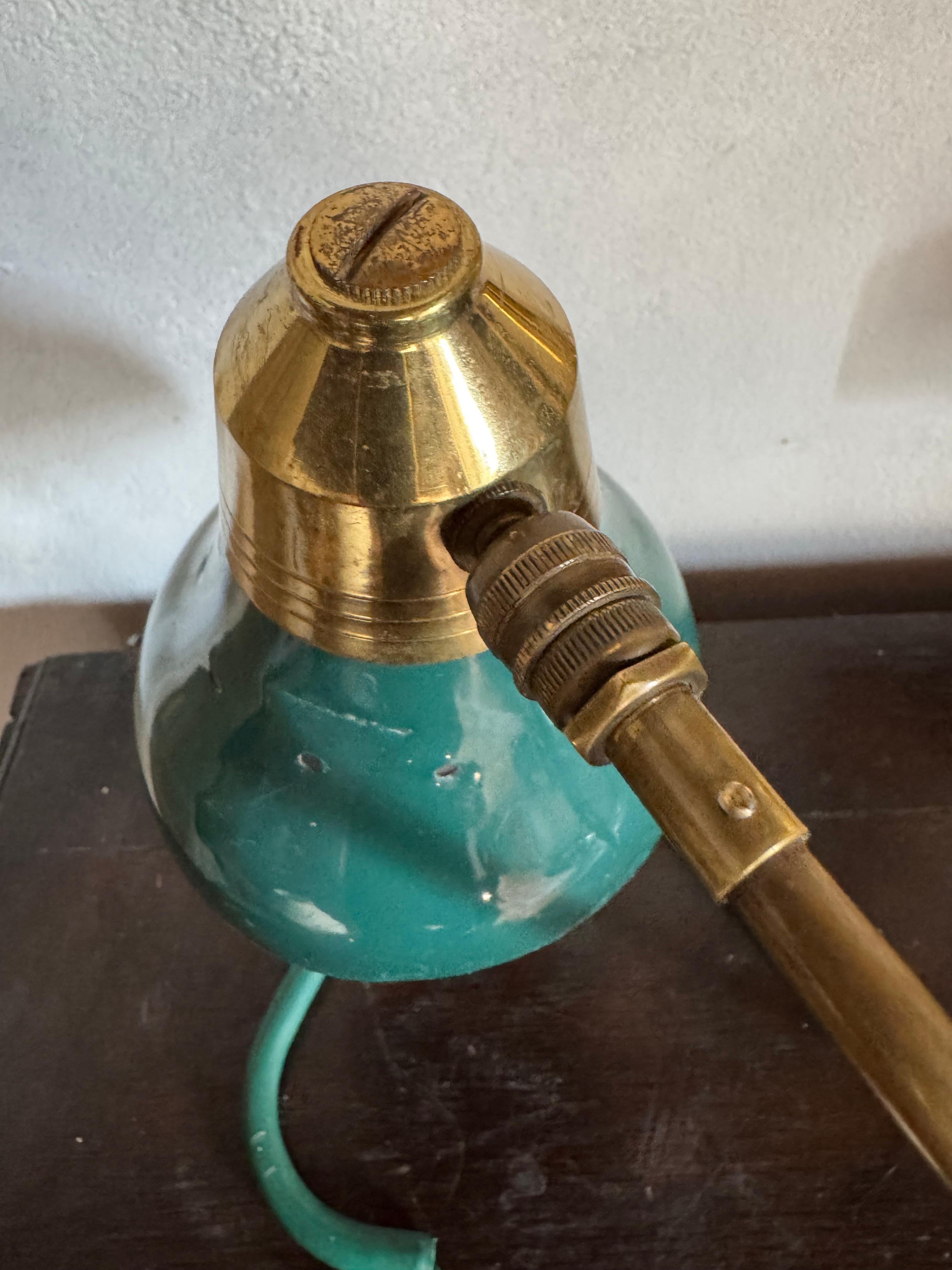 Brass Italian 1950’s articulating desk lamp For Sale