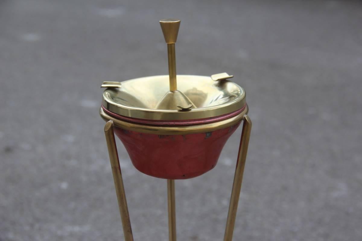 Mid-20th Century Italian 1950s Ashtray Mid-Century Modern Brass Aluminum 