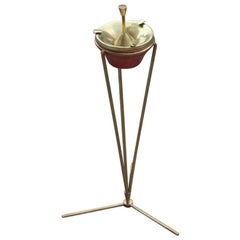 Italian 1950s Ashtray Mid-Century Modern Brass Aluminum