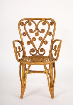Italienischer Bambus-Sessel aus den 1950er Jahren