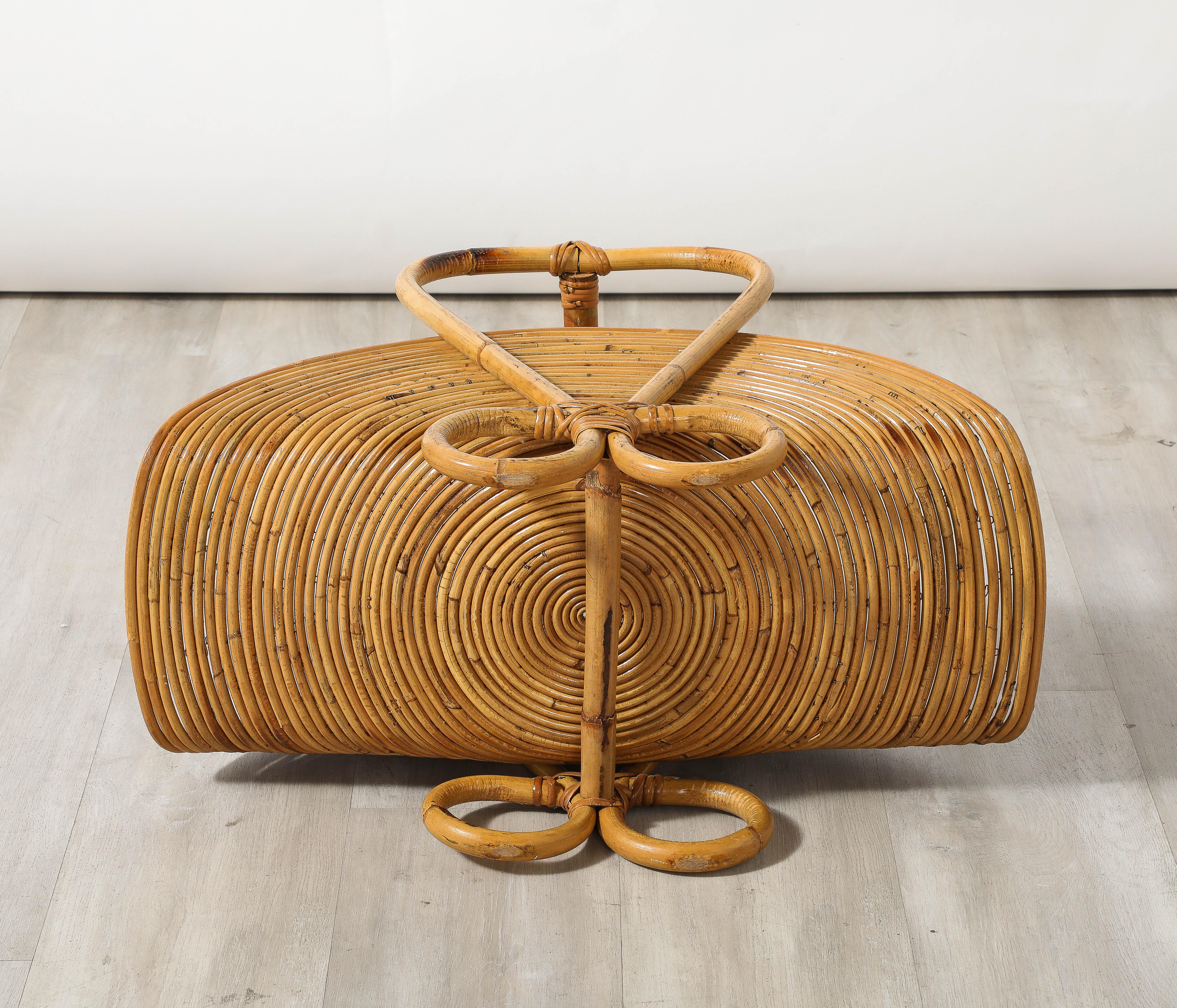 Italian 1950's Bamboo Basket For Sale 7