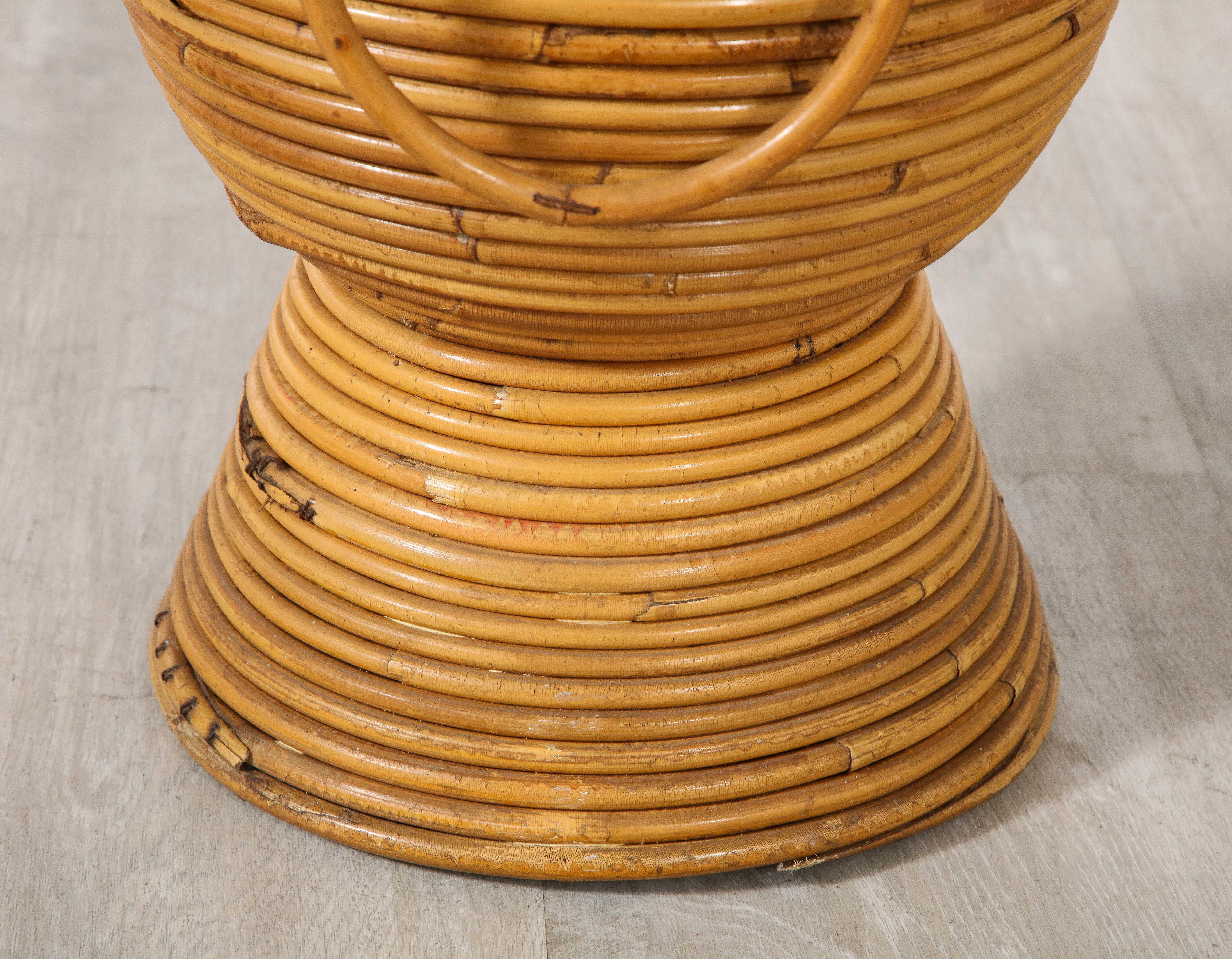 Italian 1950's Bamboo Ice Bucket or Basket /Vase In Good Condition In New York, NY