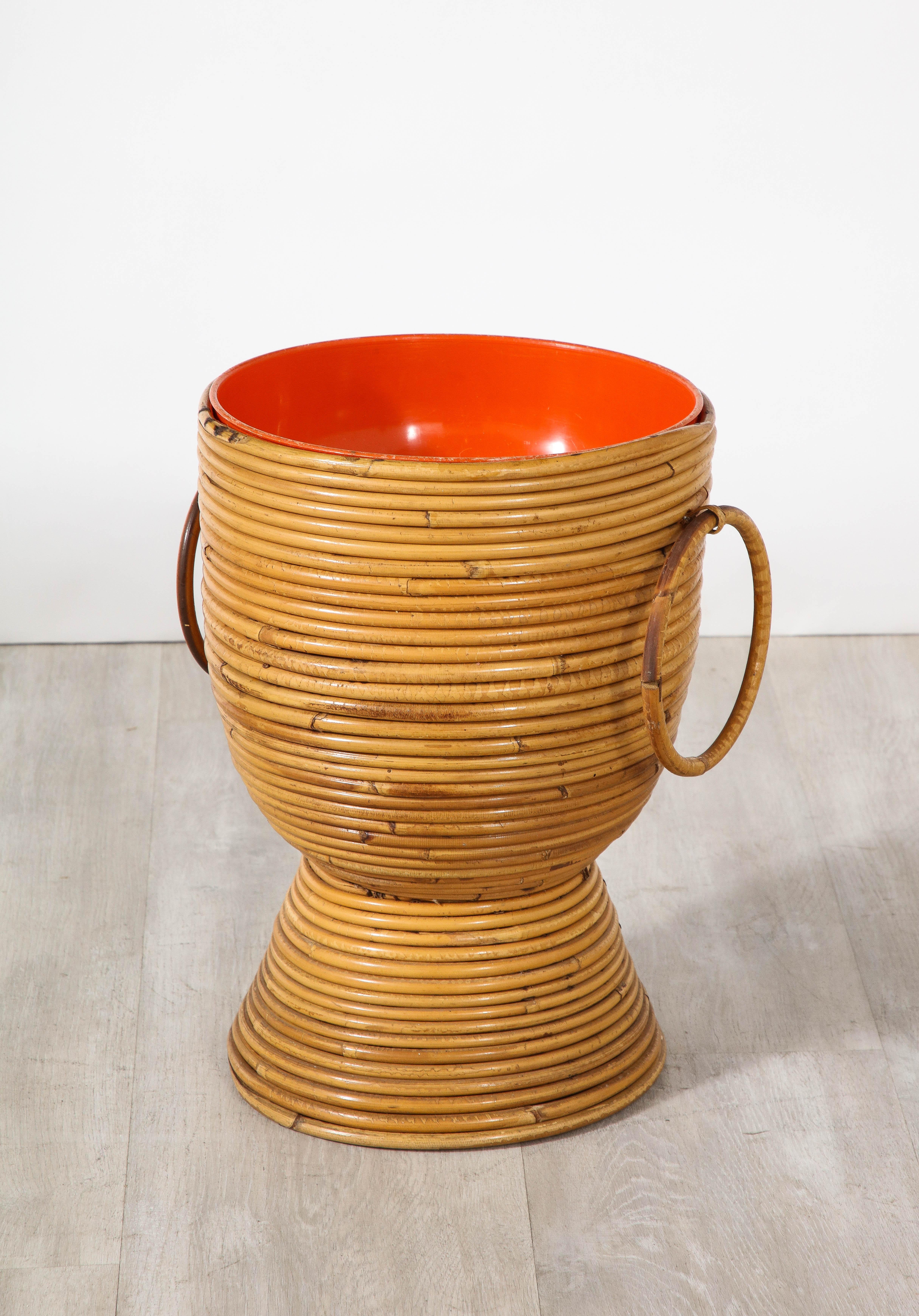 Italian 1950's Bamboo Ice Bucket or Basket /Vase 2