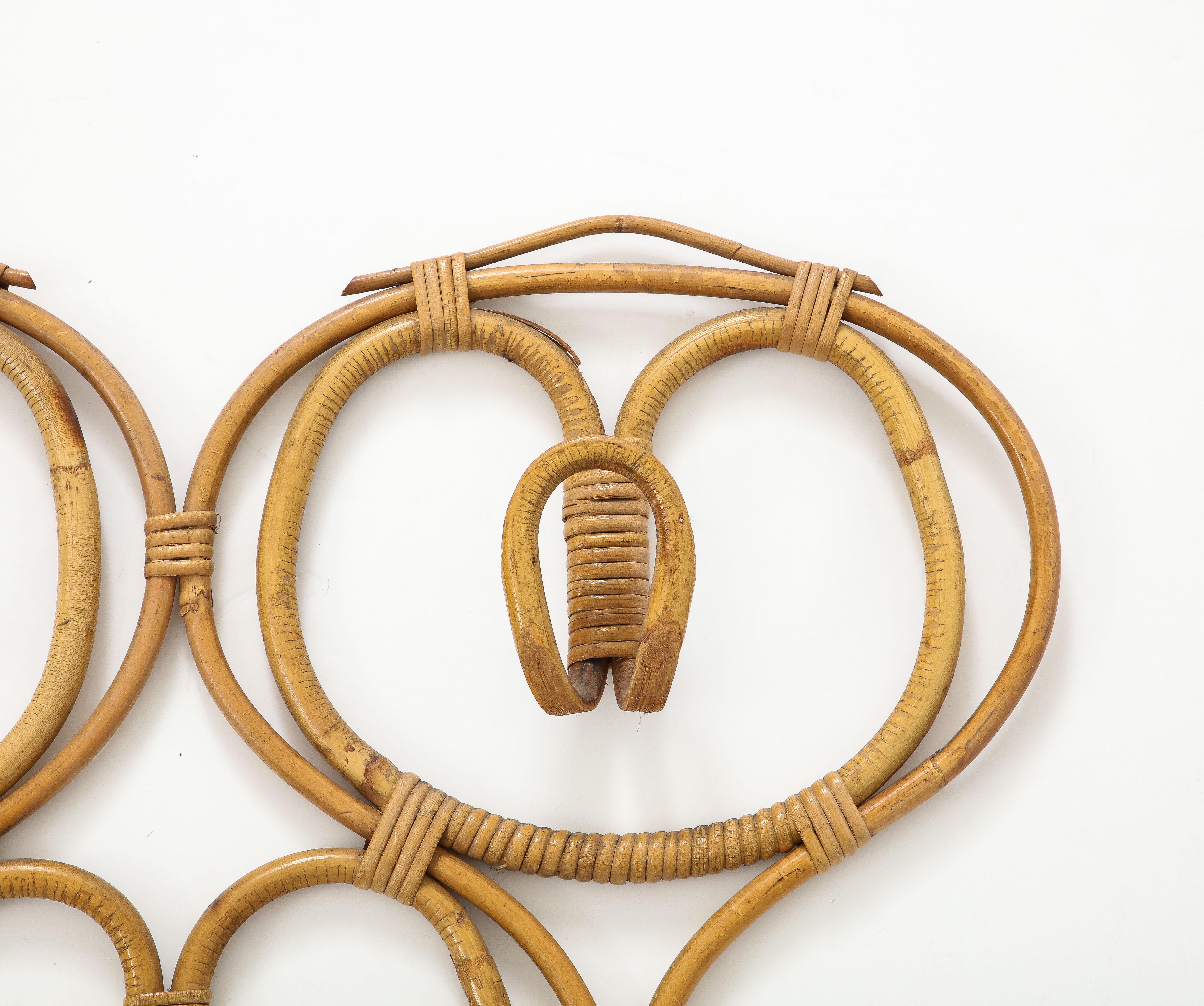 Europeo Appendiabiti o cappelli da parete in bambù italiano degli anni '50 in vendita