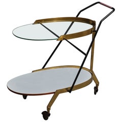 Italian 1950s Bar Cart, Elegant and Functional
