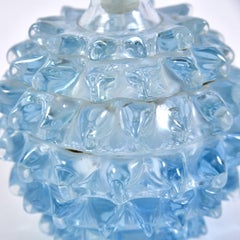 Italian 1950s Barovier e Toso Blue Murano Glass Perfume Bottle