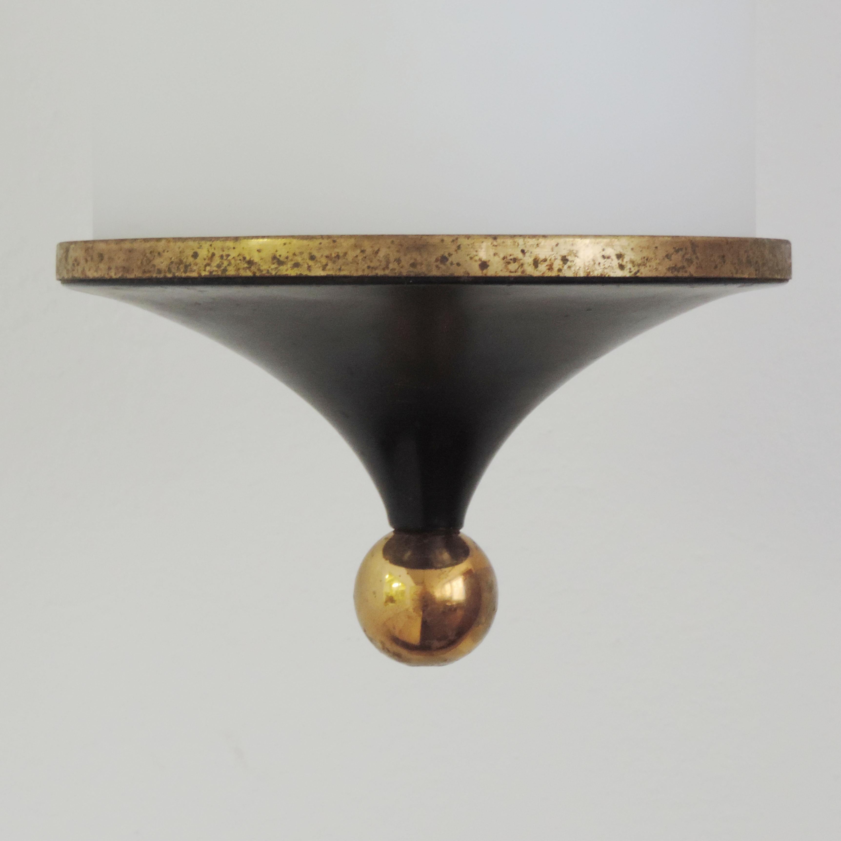 Italian 1950s Black and Brass Pendant In Good Condition For Sale In Milan, IT