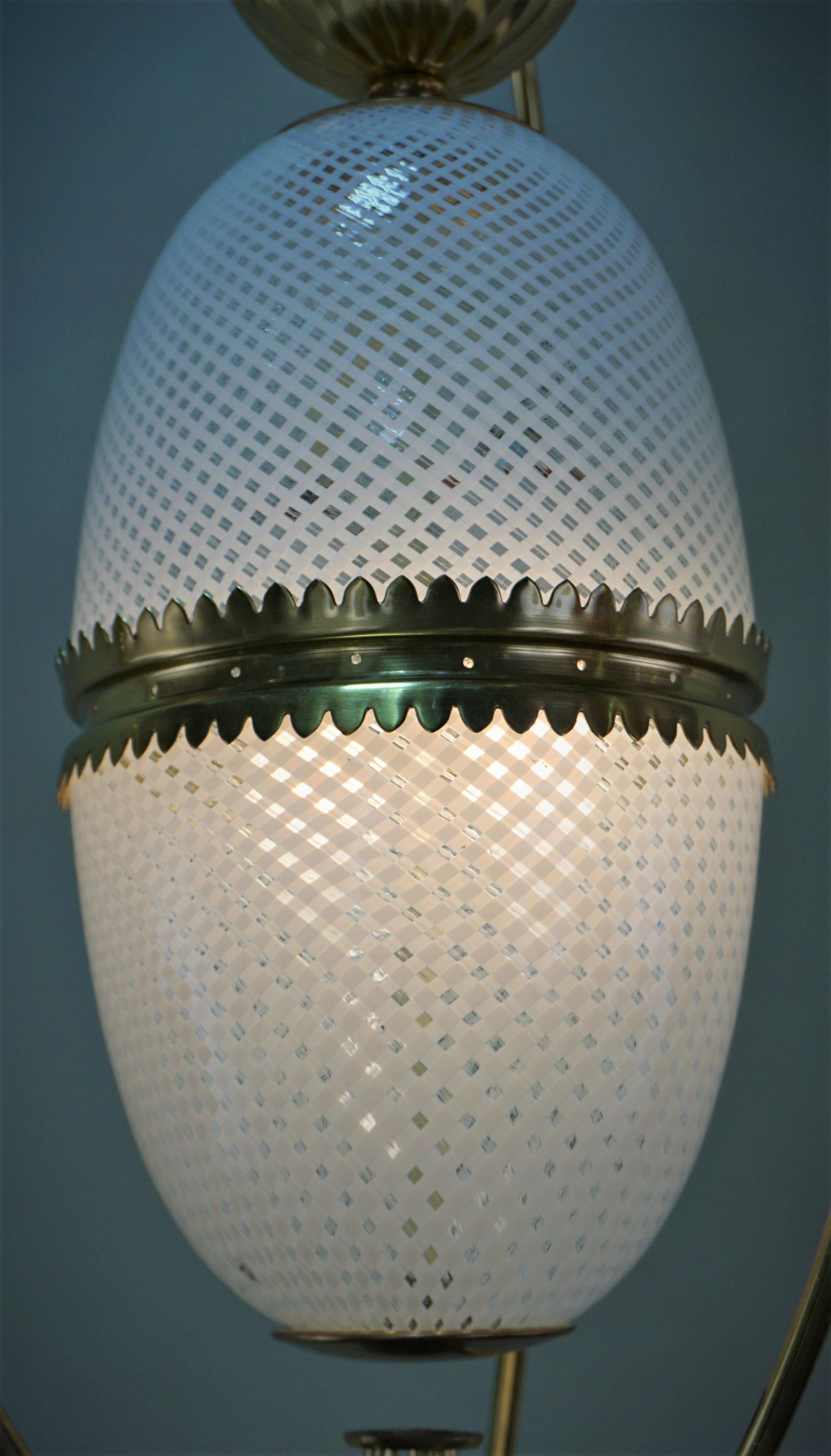 Italian 1950s Blown Glass Lantern In Good Condition In Fairfax, VA