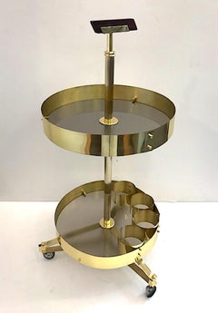 Italian 1950s Brass and Glass Bar Cart