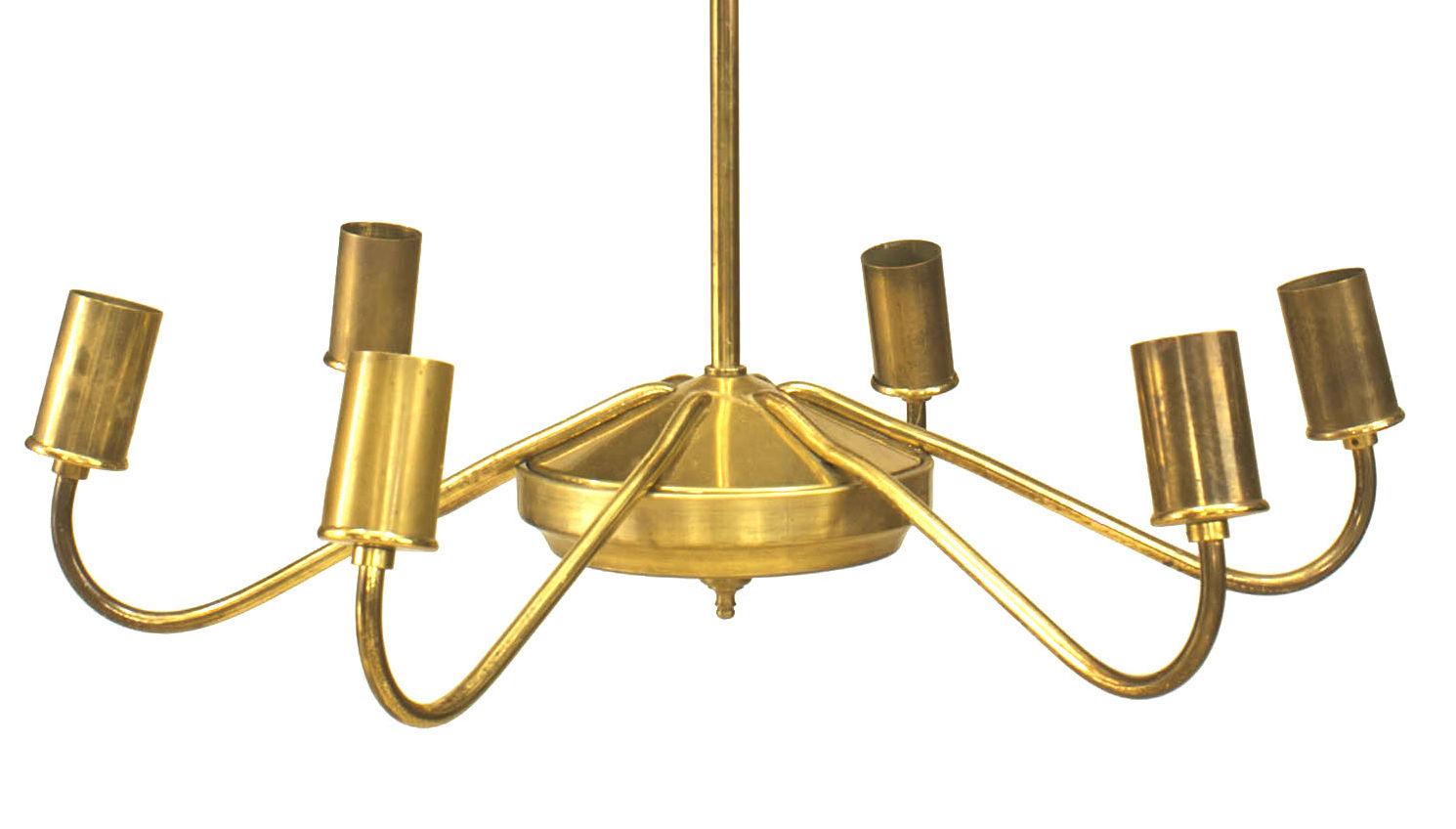 1950s brass chandelier