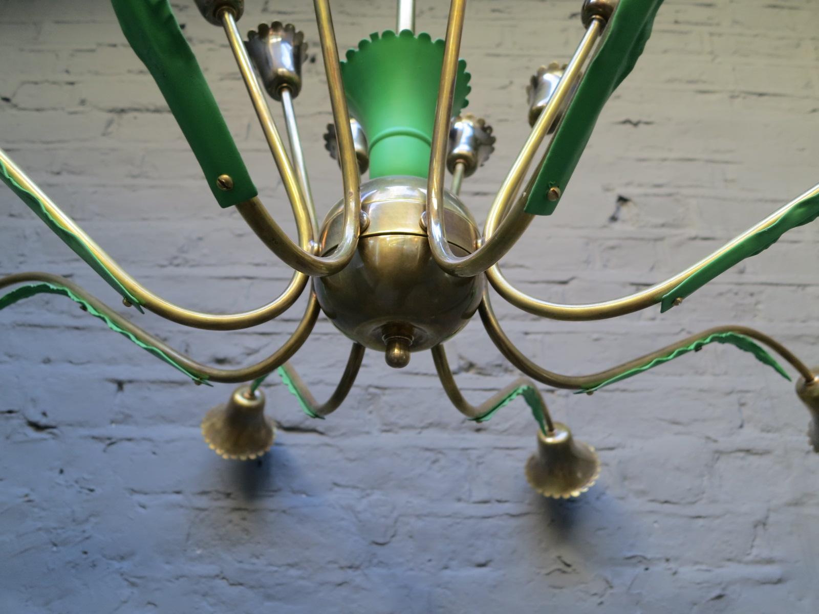 20th Century Italian 1950s Brass Chandelier