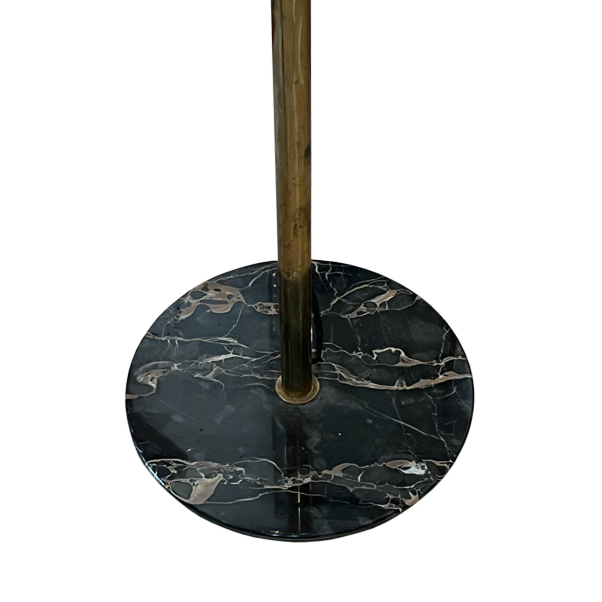 Italian 1950s Brass Floor Lamp With Marble Base 1