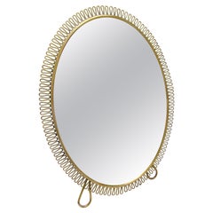 Italian 1950s Brass Framed Dressing Table Mirror