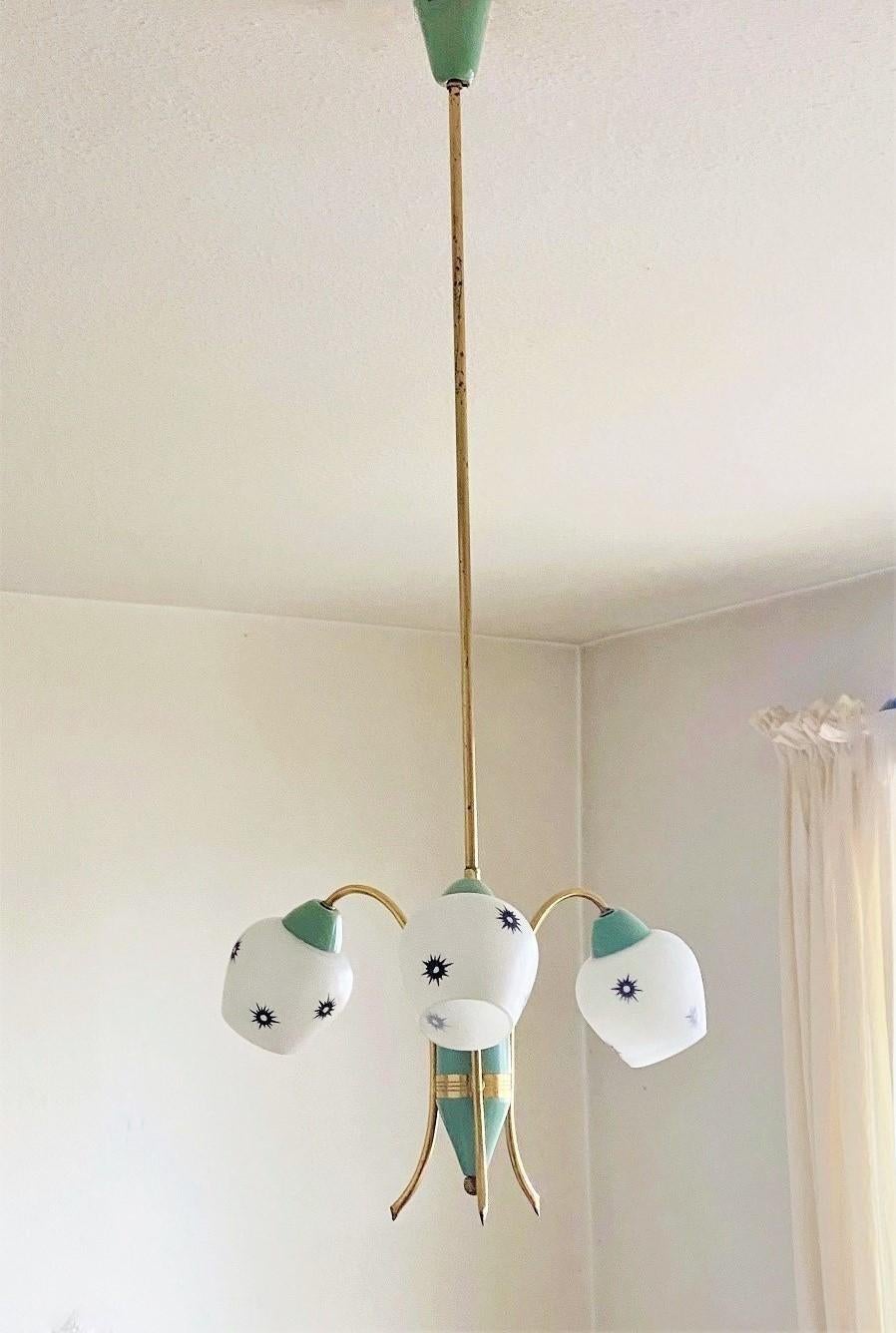sage green chandelier