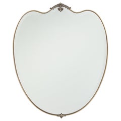 Italian 1950's Brass Shaped Beveled Mirror