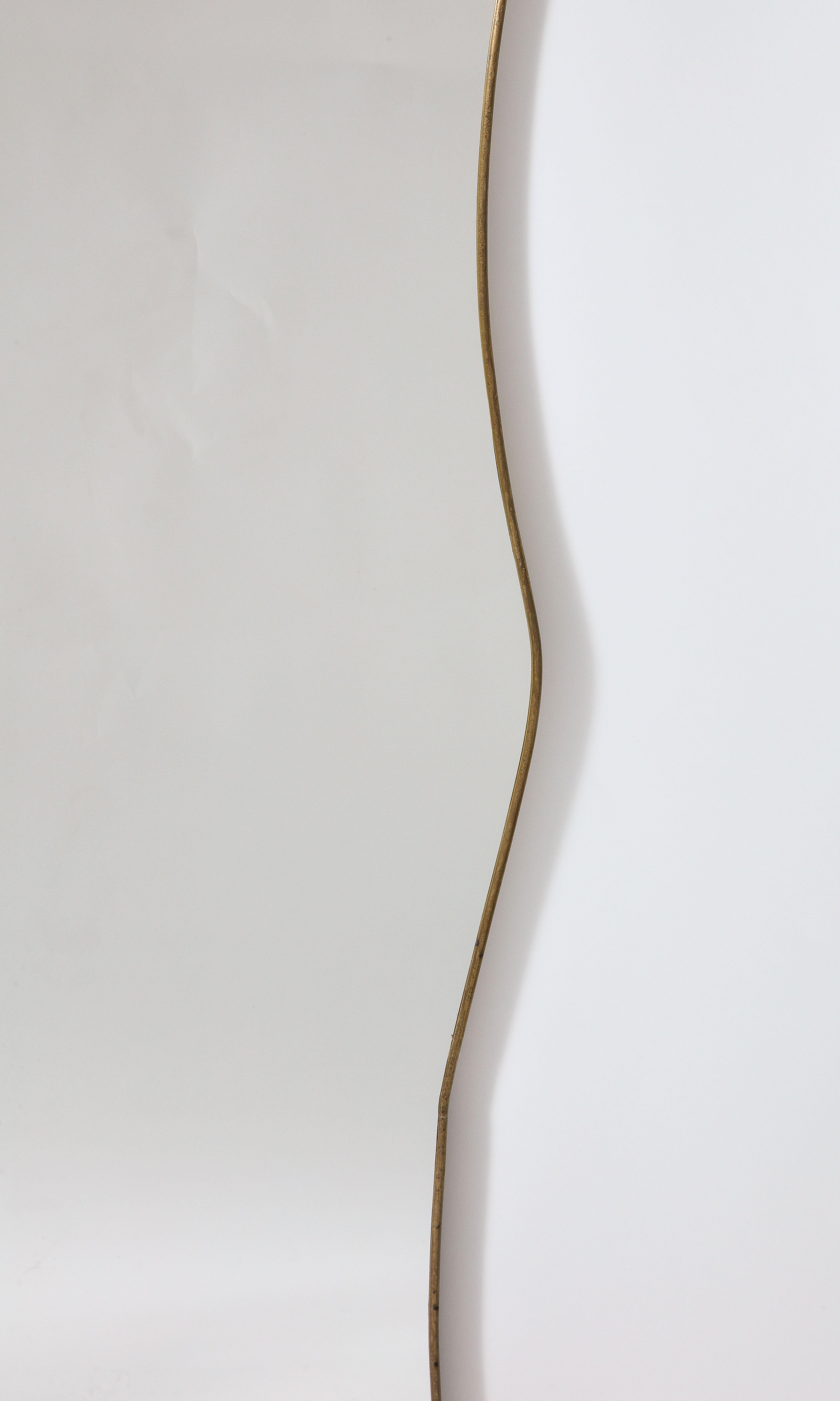Mid-Century Modern Italian 1950's Brass Shaped Wall Mirror, Att. Gio Ponti