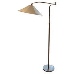 Italian 1950s Brass Swing Arm Floor Lamp