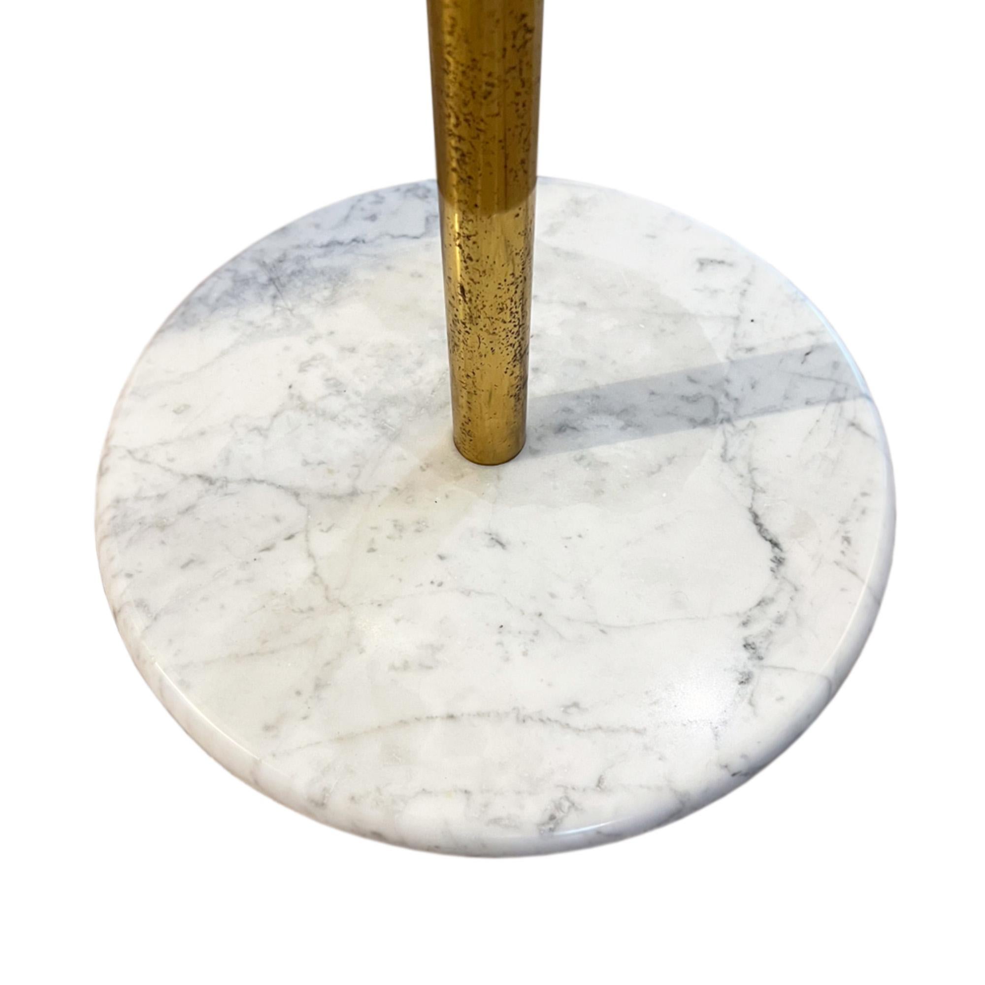 Mid-20th Century Italian 1950s Brass Swing Arm Floor Lamp With Marble Base For Sale