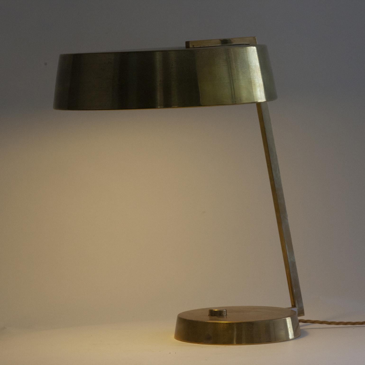 Mid-Century Modern Brass Table or Desk Lamp by Stilux Italian 1950s For Sale