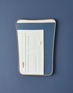 Italian 1950s Brass Wall Mirror