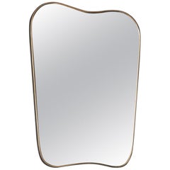 Italian 1950s Brass Wall Mirror