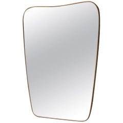 Italian 1950s Brass Wall Mirror