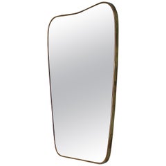 Italian 1950s Brass Wall Mirror