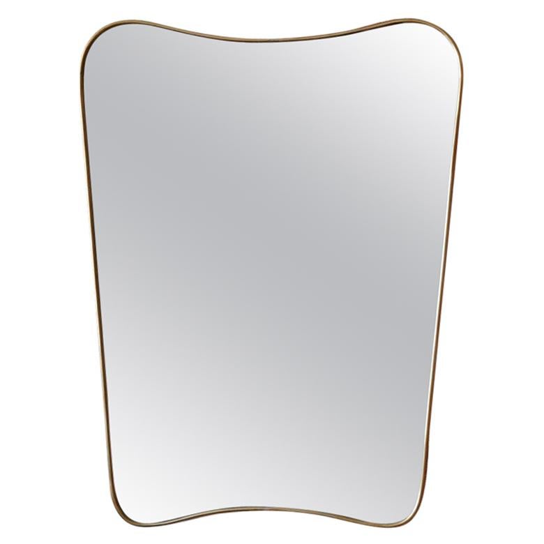 Italian 1950s Brass Wall Mirror