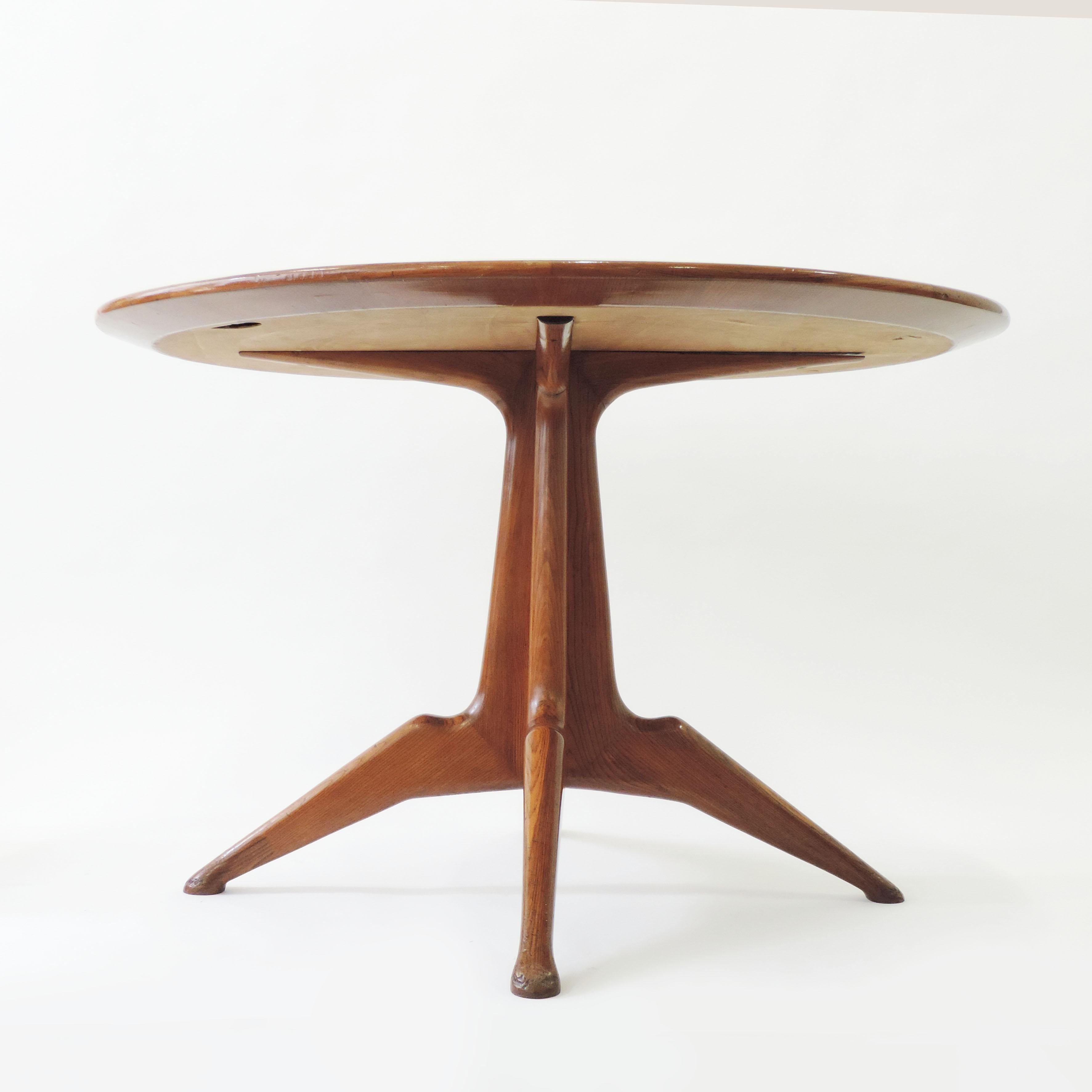 Mid-Century Modern Italian 1950s Circular Dining table Att. to Ico Parisi For Sale