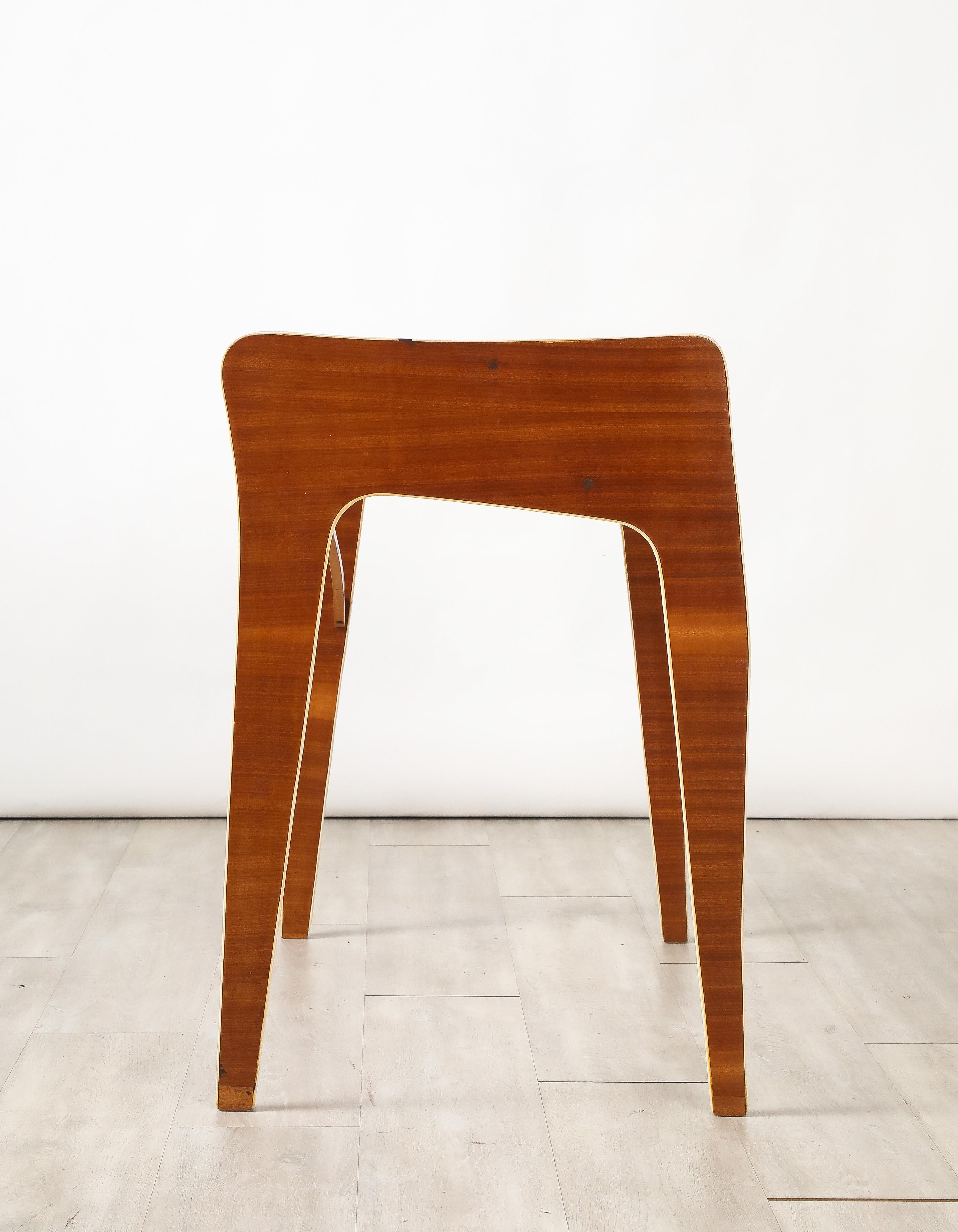 Italian 1950's Console or Vanity Table with Glass Top For Sale 5