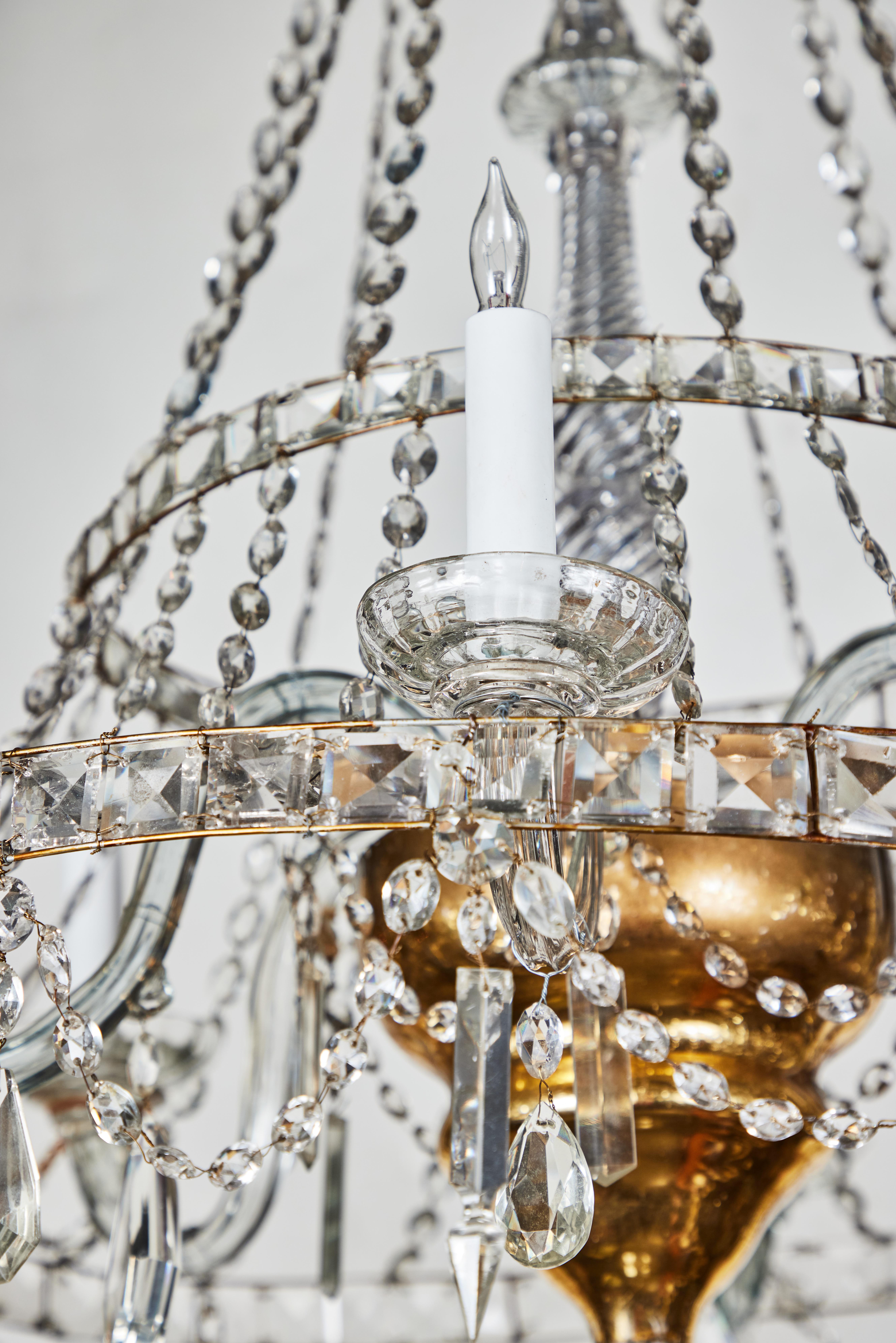 Italiano, anni '50, Lampadario di cristallo in vendita 1