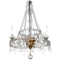 Vintage Italian, 1950s, Crystal Chandelier