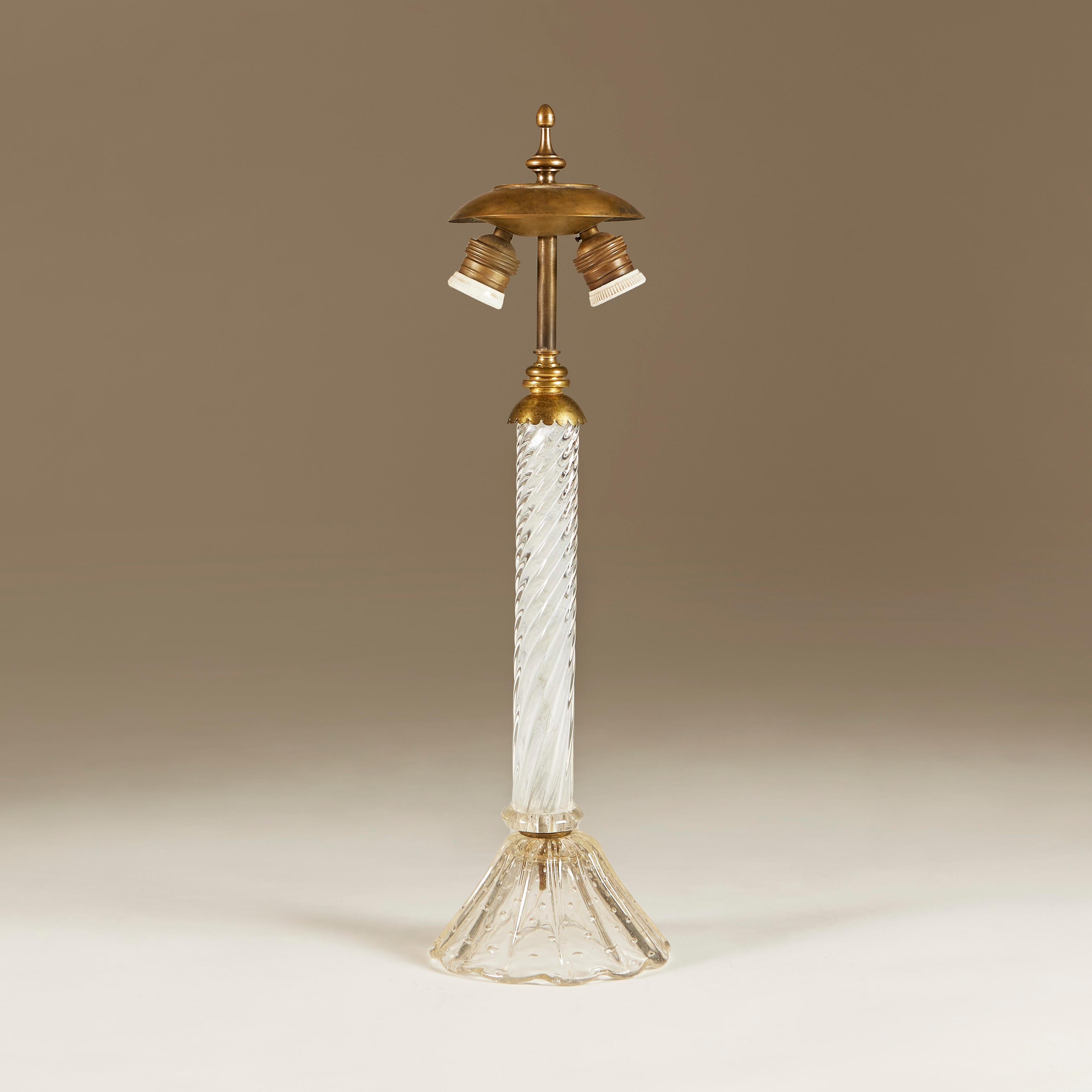 Italian 1950s Decorative Murano Glass Table Lamp In Good Condition For Sale In London, GB