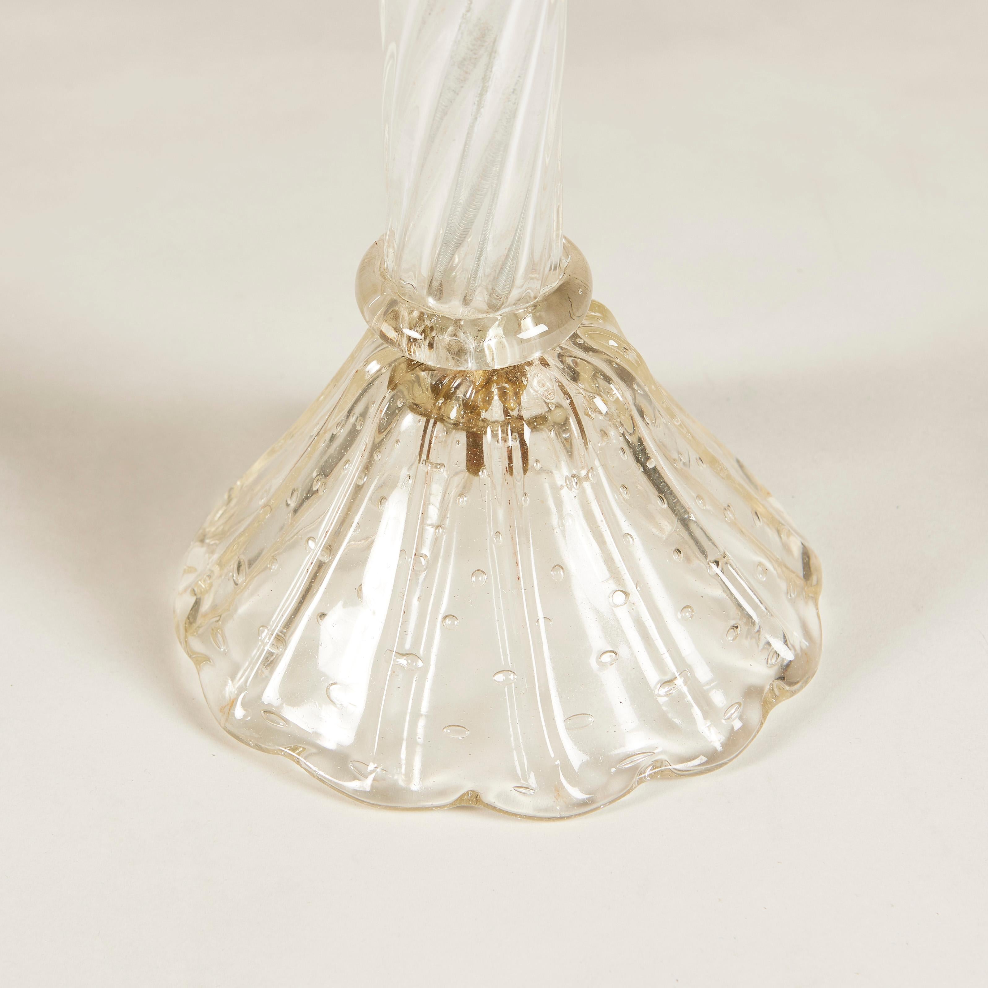 Italian 1950s Decorative Murano Glass Table Lamp For Sale 2