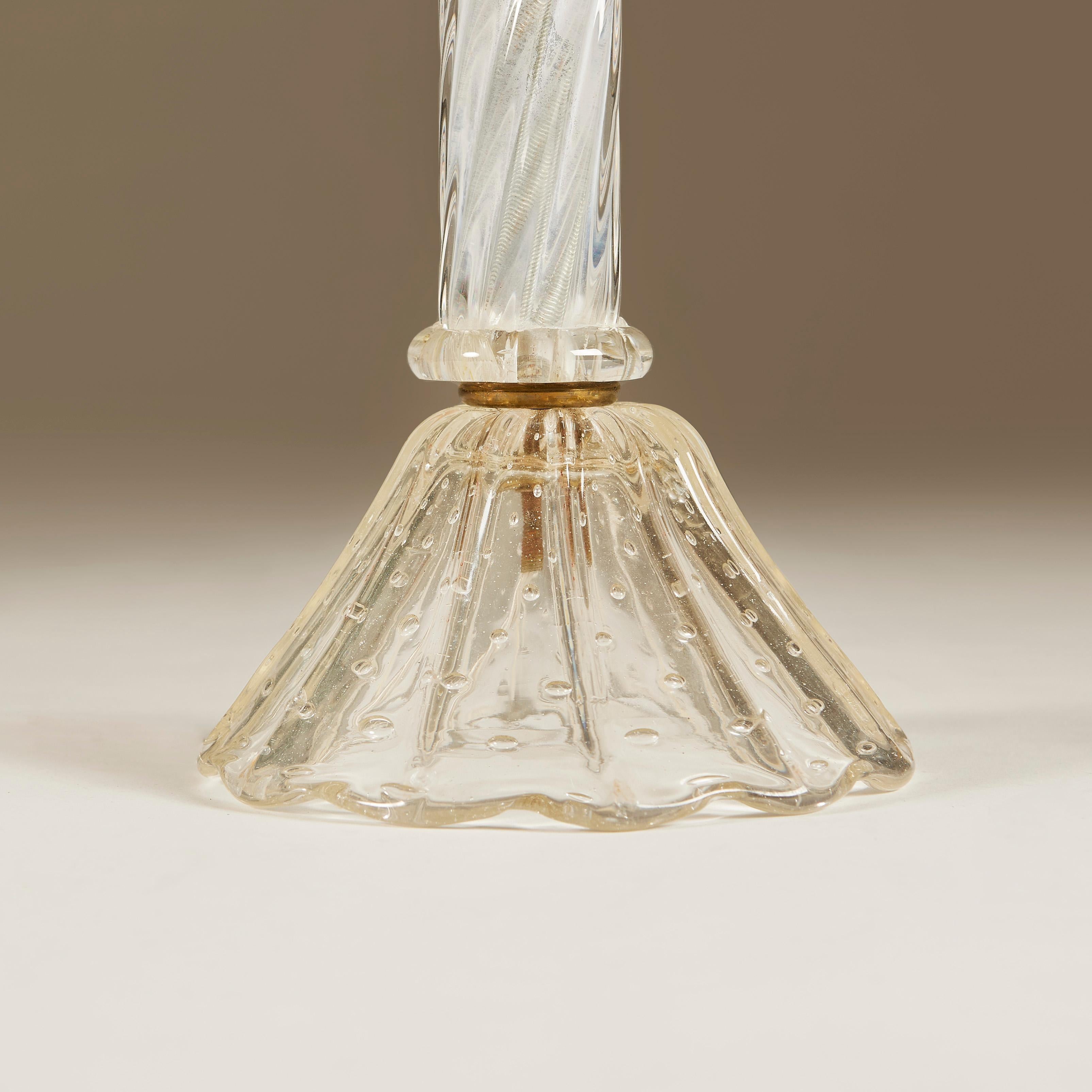 Italian 1950s Decorative Murano Glass Table Lamp For Sale 3