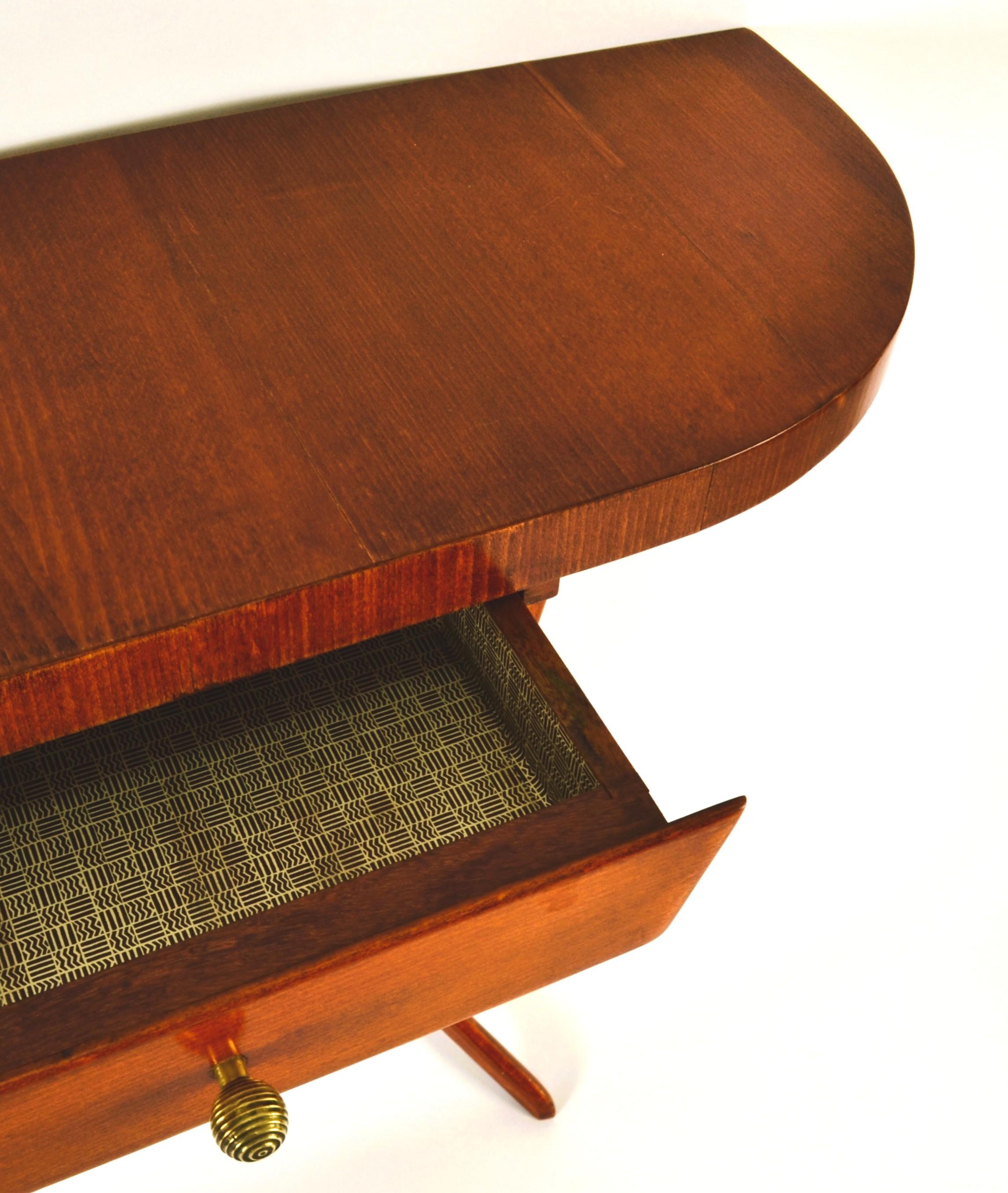 Tavolo consolle italiano Demi Lune in Wood degli anni '50 in vendita 1