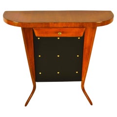 Consola italiana de madera Demi Lune de los años 50