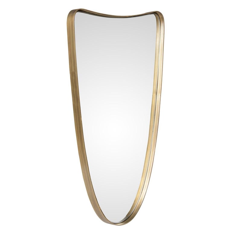 Mid-Century Modern Italian 1950s Design Style Brass Mirror For Sale