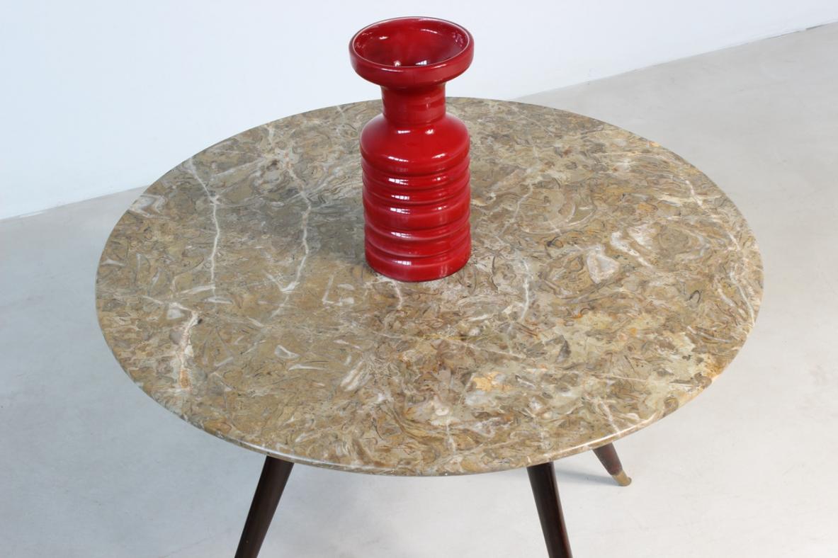 Mid-Century Modern Italian 1950's elegant coffee table in dark mahogany  For Sale