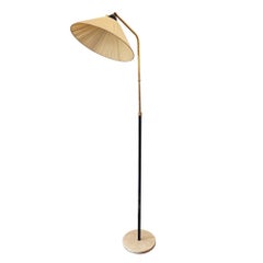 Italian 1950s Floor Lamp, Brass with a Travertine Base