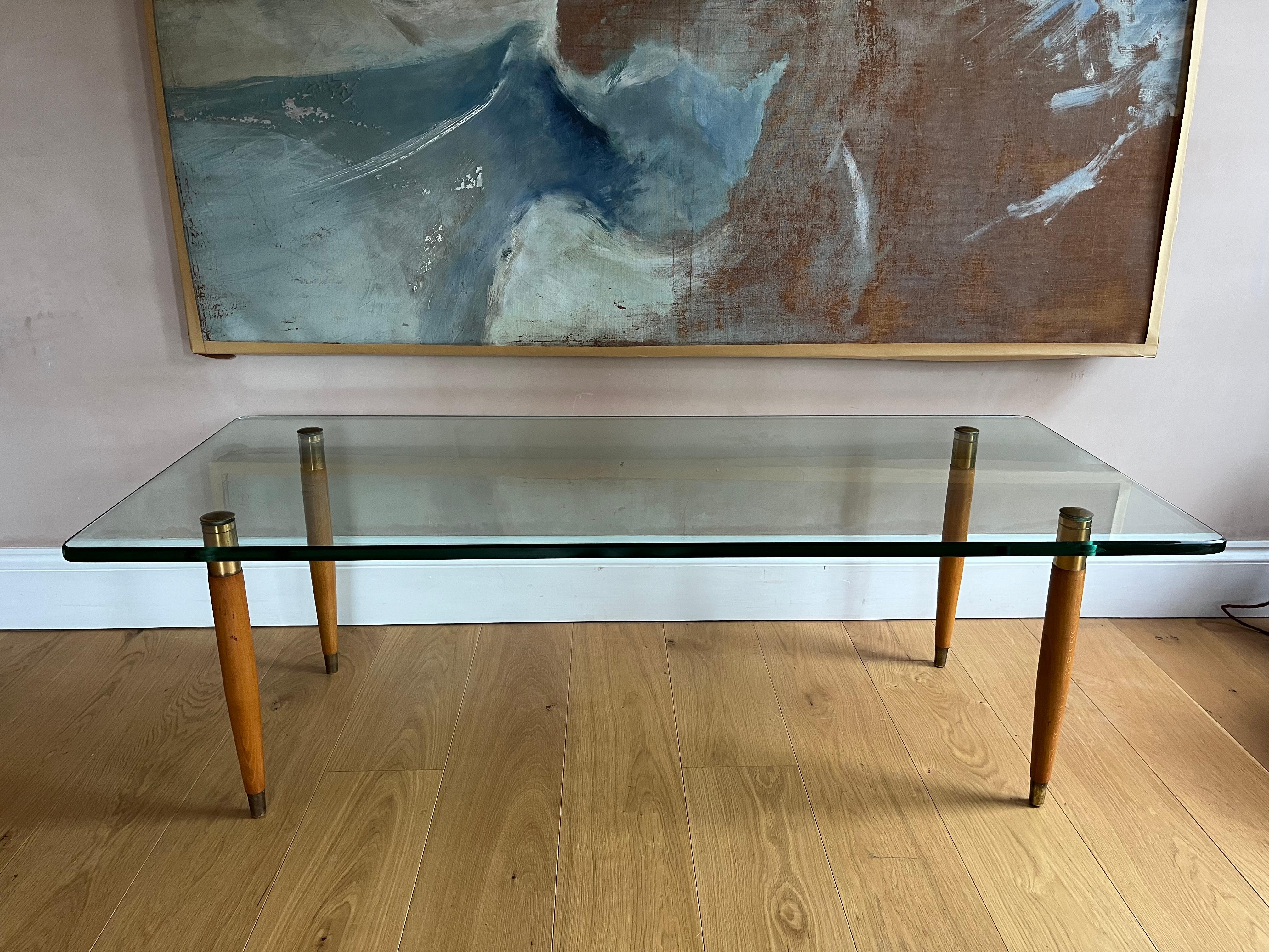 Glass Italian 1950’s Fontana Arte coffee table  For Sale