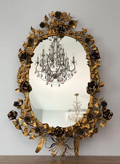 Italian 1950s Gilt Tole Mirror