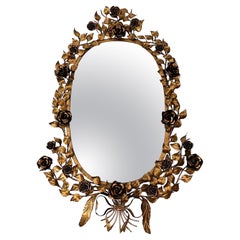 Italian 1950s Gilt Tole Mirror