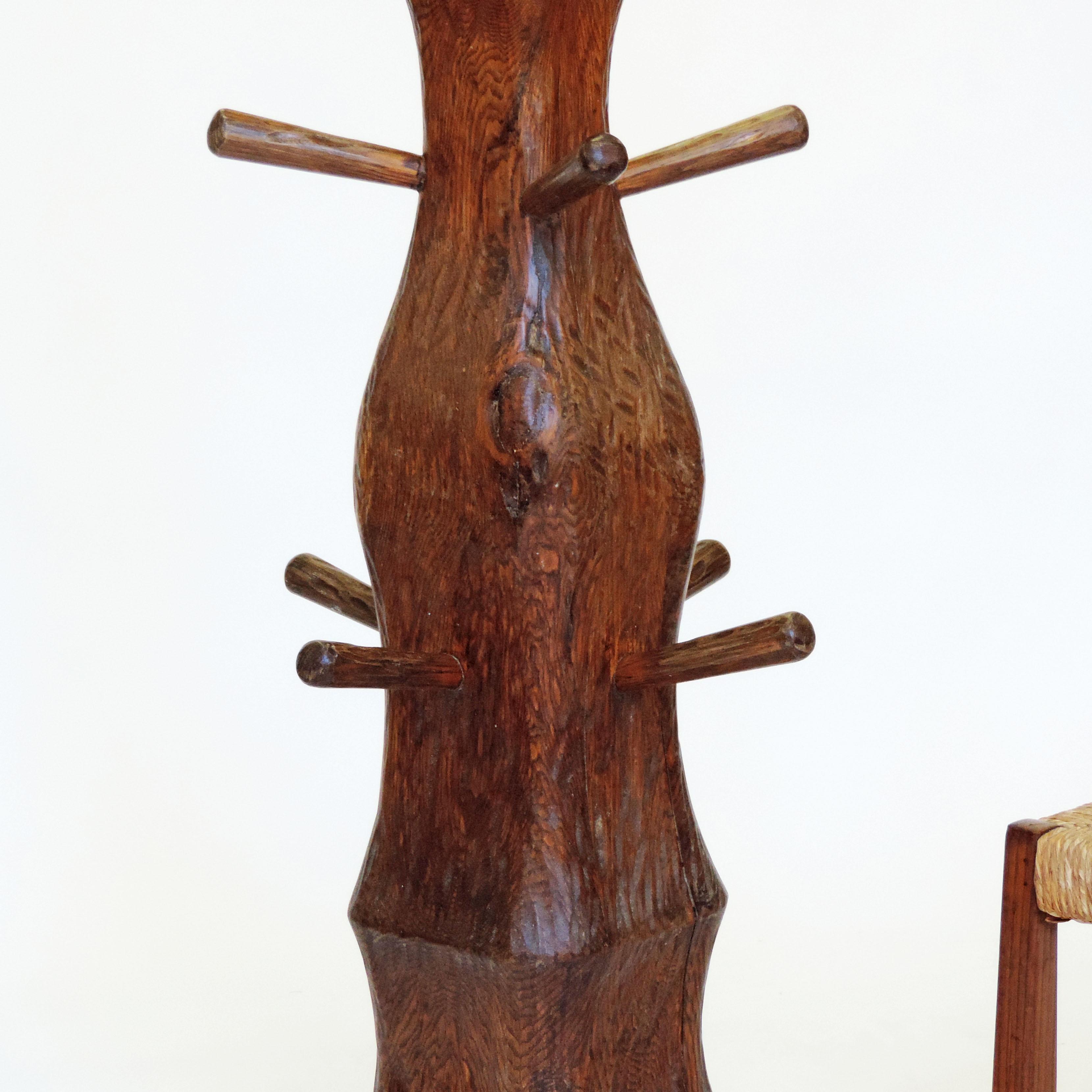 Italian 1950s handcrafted wooden hat stand.