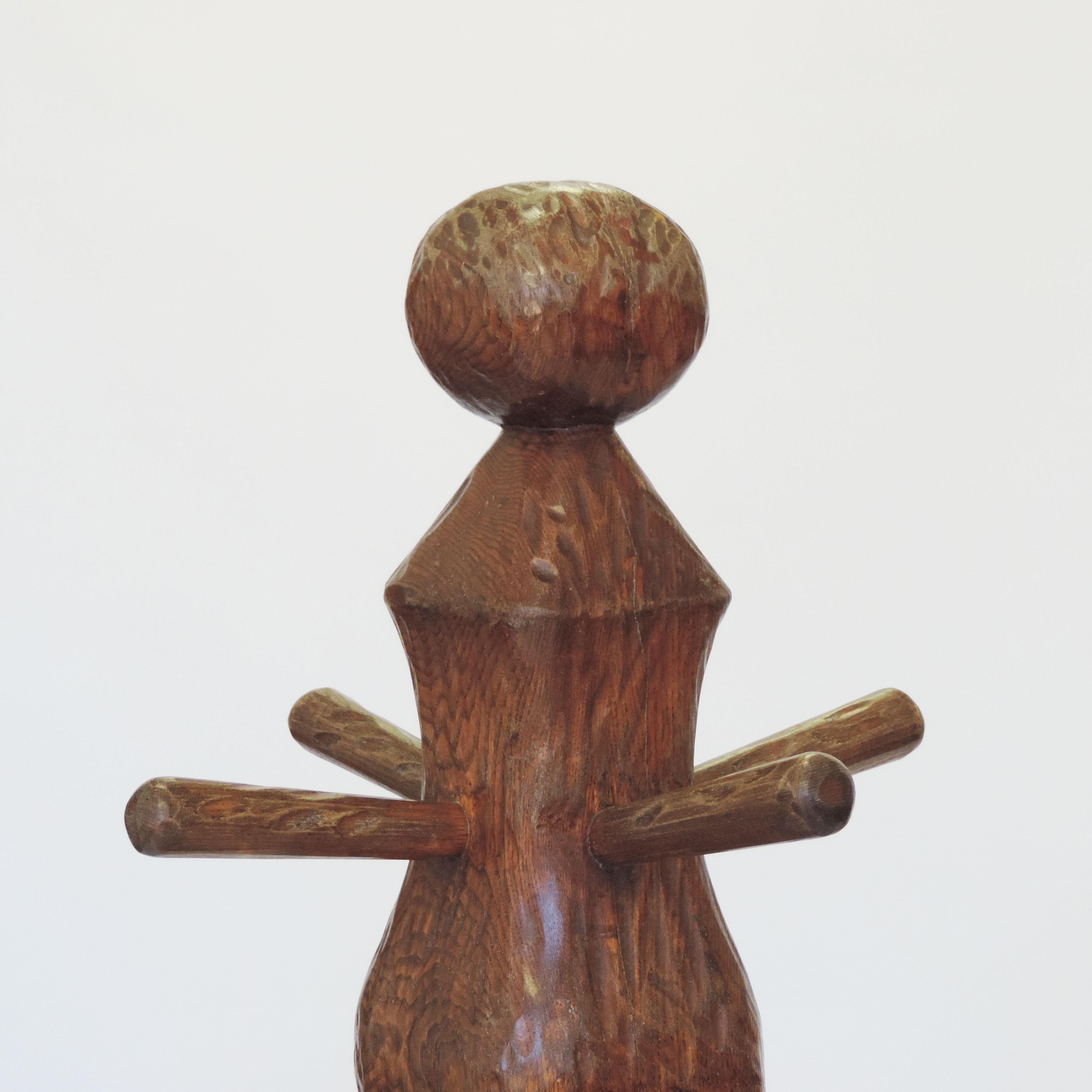 Mid-20th Century Italian 1950s Handcrafted Wooden Hat Stand For Sale