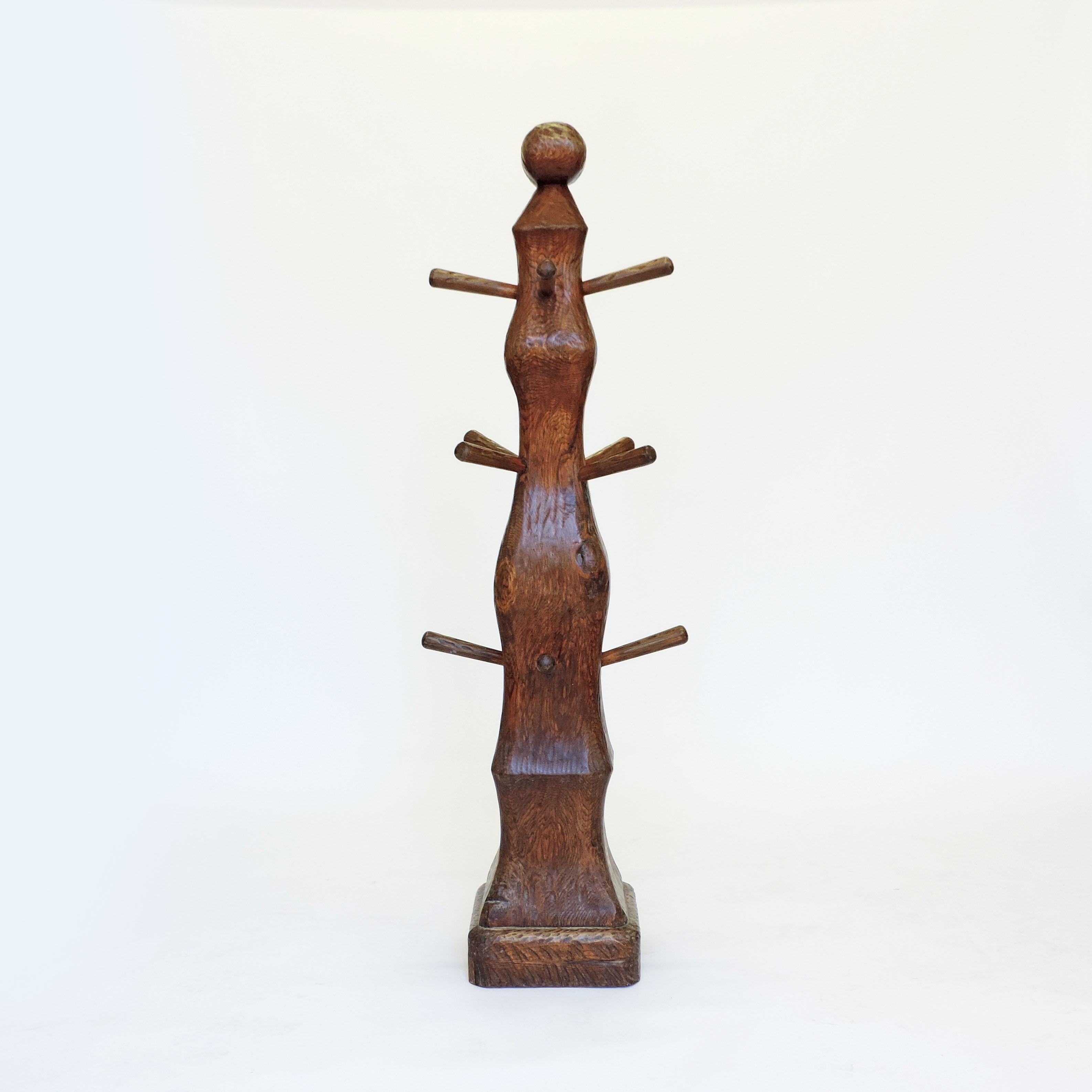 Italian 1950s Handcrafted Wooden Hat Stand For Sale 1