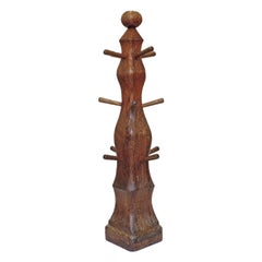 Italian 1950s Handcrafted Wooden Hat Stand